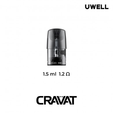 Uwell Cravat Kartuş 1.5ml 1.2Ω, Şeffaf Siyah Yedek Coil