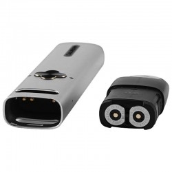 Uwell Caliburn Explorer Pod 32W gümüş gövde ve siyah kartuş detayı.