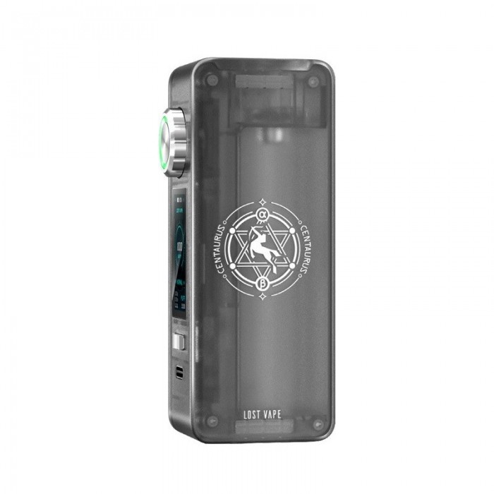 Lost Vape Centaurus N100 Mod, gri, şeffaf gövde, elektronik sigara