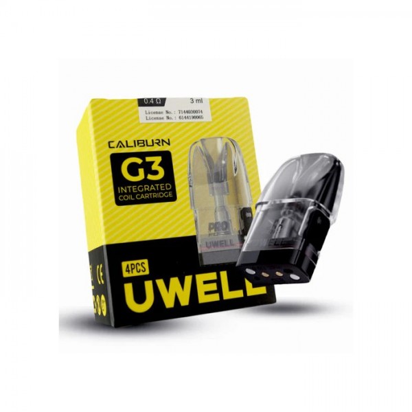 Uwell Caliburn G3 Kartuş 0.4Ω, 3ml, Entegre Coil, Siyah