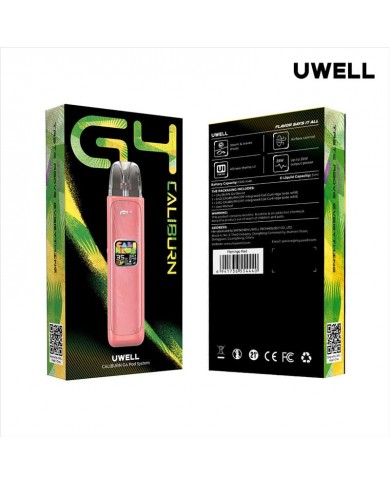 Uwell Caliburn G4 Pod Sistemi Pembe - Kutu ve Cihaz Görünümü