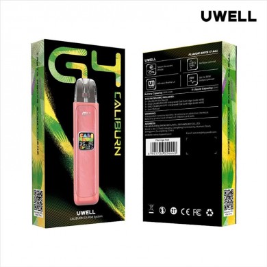 Uwell Caliburn G4 Pod Sistemi Pembe - Kutu ve Cihaz Görünümü