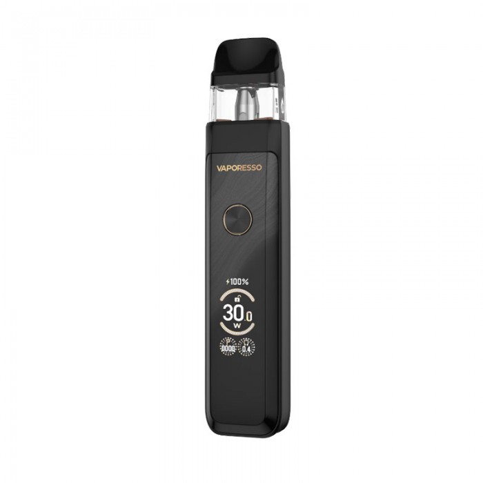 Vaporesso Xros Pro Pod 30W siyah elektronik sigara, dijital ekranlı.
