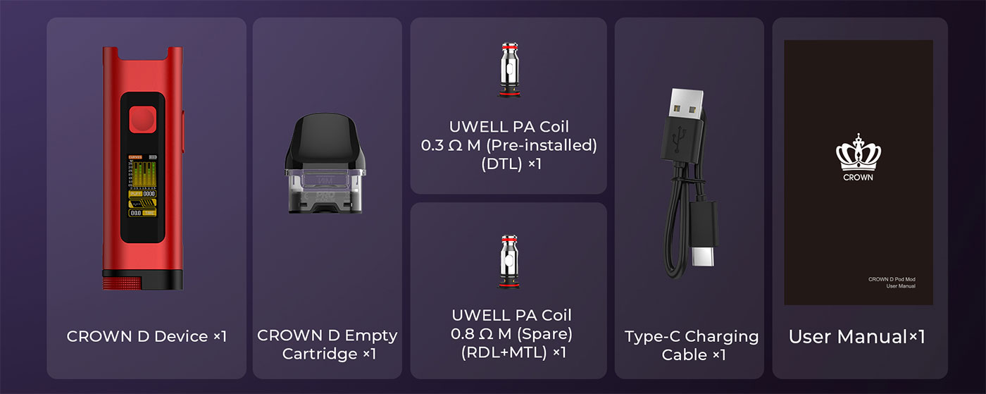 Uwell crown d kutu içeriği